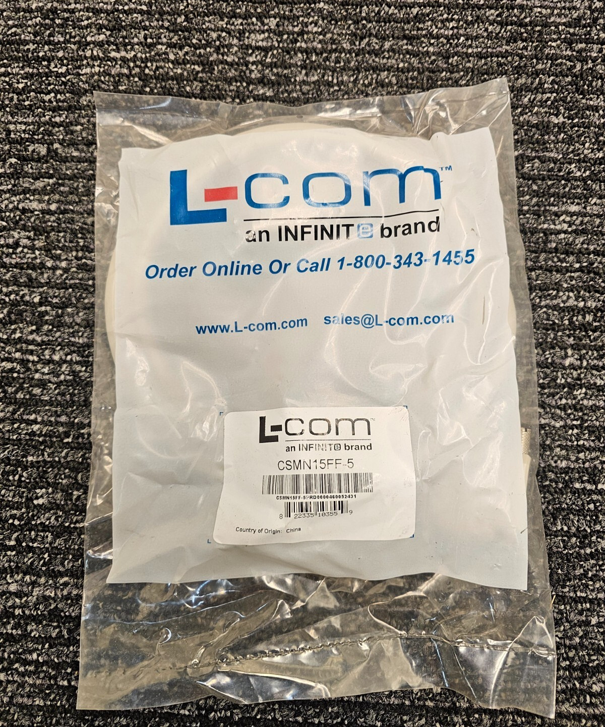 (QTY 2) L-Com 5FT Deluxe Molded D-Sub Cable DB15 Female/Female CSMN15FF-5