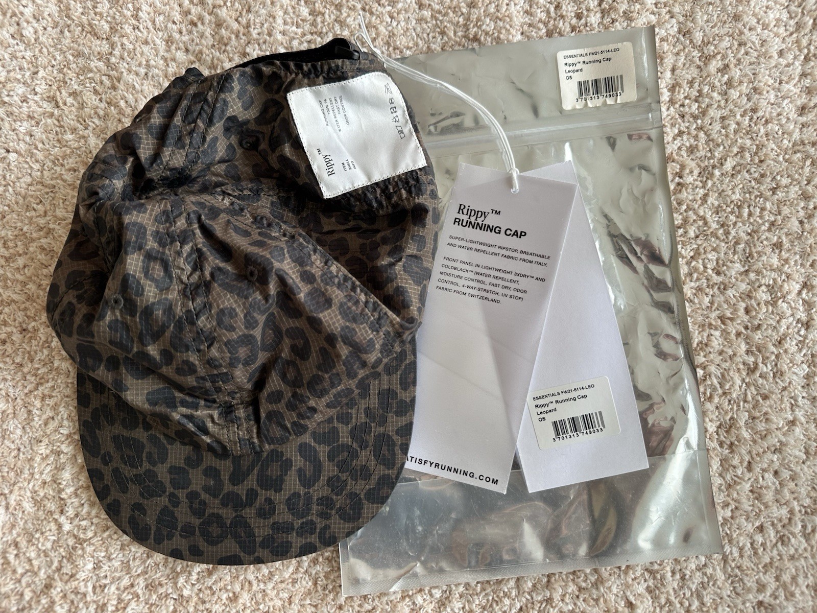Satisfy Running Tippy Trail running Hat Rare Leopard Print