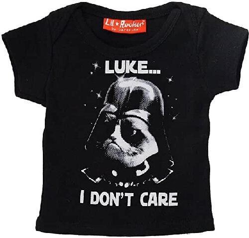 Darkside  LUKE I DON'T CARE 6-12 months baby t-shirt BNWT 100% cotton Star Wars