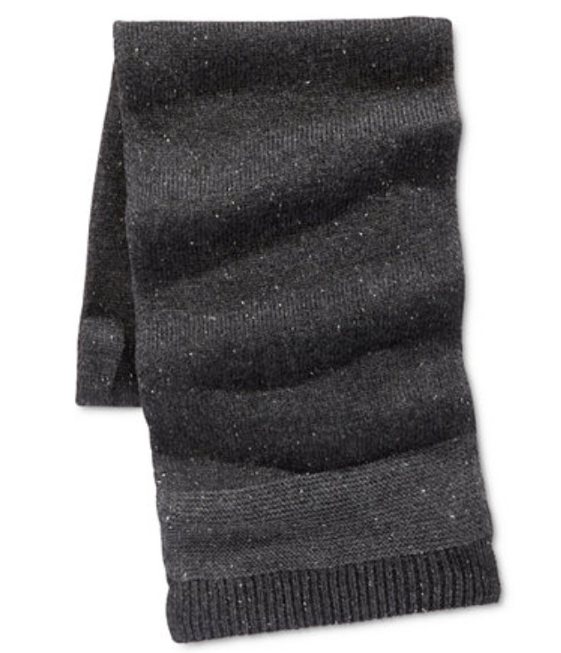$146 Ryan Seacrest Men'S Gray Ribbed Unisex Acrylic Winter Shawl Muffler Scarf