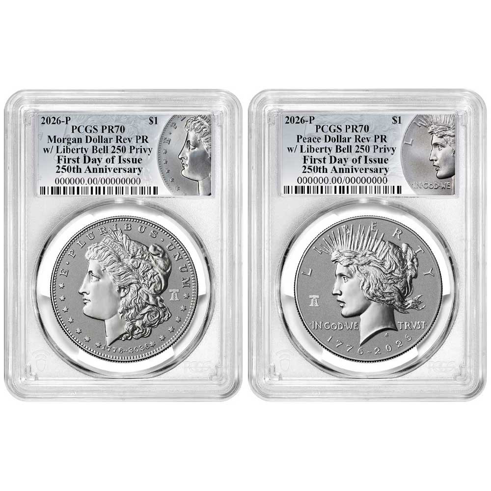 Presale - 2026-P Reverse Proof $1 Morgan and Peace Silver Dollar 2pc Set PCGS