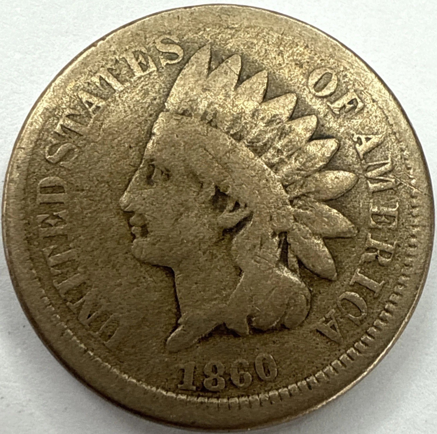 1860 Indian Head Cent Exact Coin Imaged #IND2034
