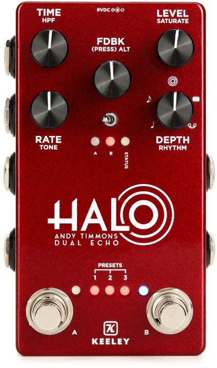 Keeley Halo Andy Timmons Dual Echo Pedal - Andy Apple Red, Sweetwater Exclusive