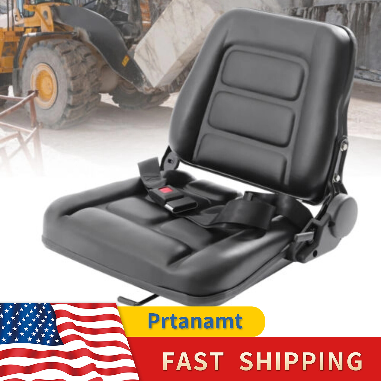 Black Universal Forklift Seat Fits For Clark Cat Hyster Yale Toyota Mitsubishi