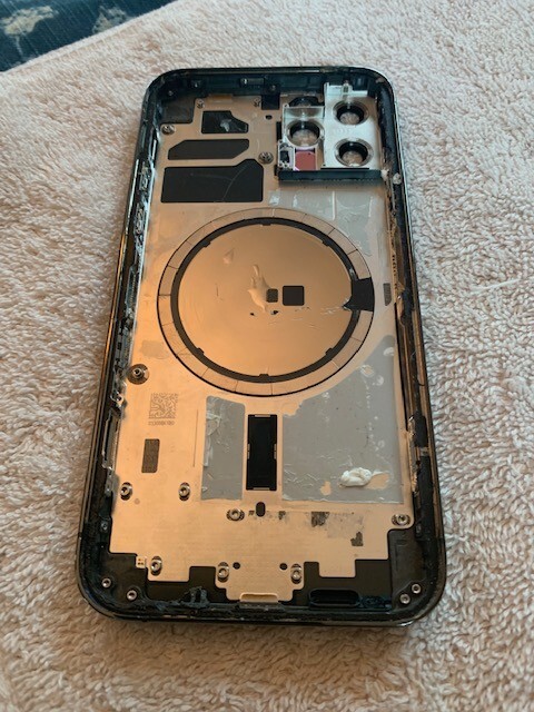 Apple iPhone 12 pro grey back rear housing glass chasis ( B )