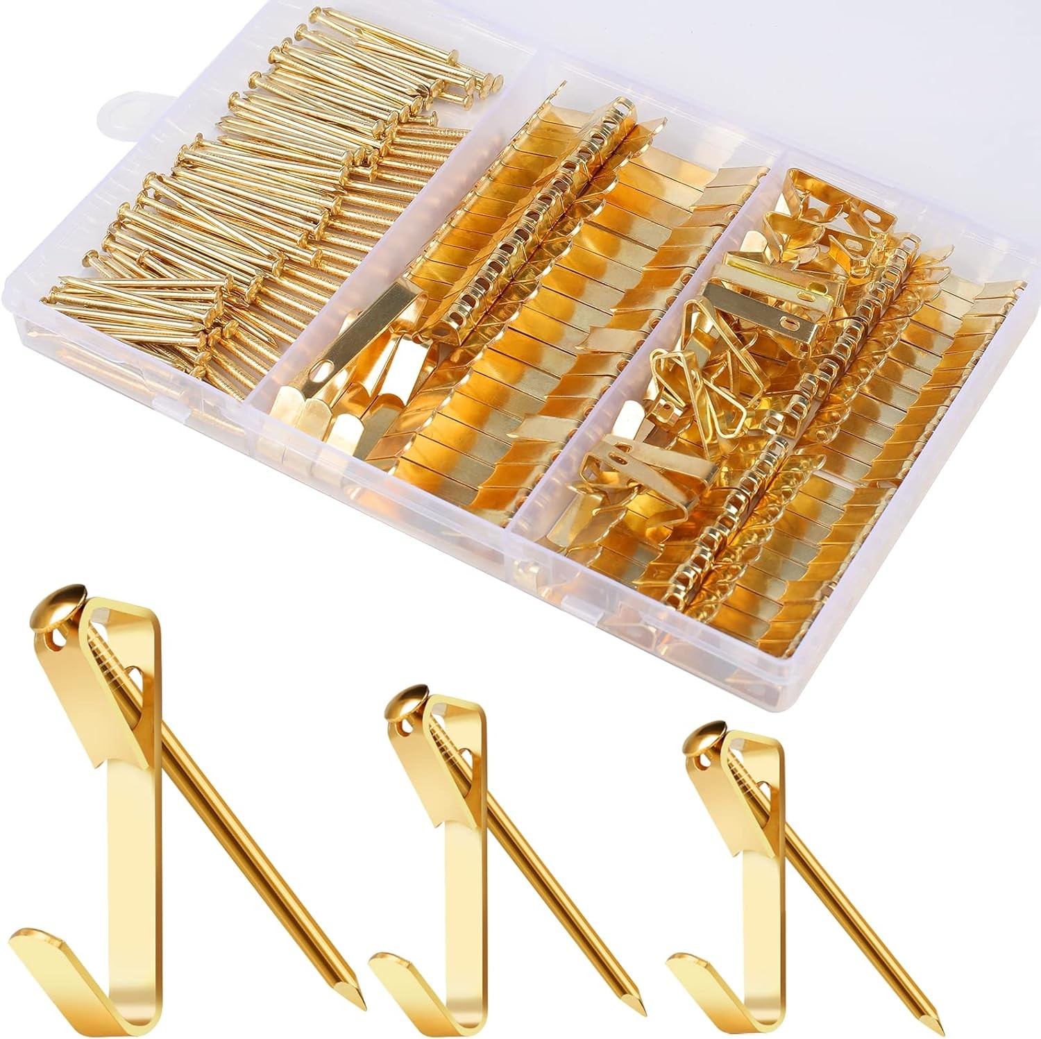 184 Pieces Picture Hanging Kit, 20lb, 30lb, and 50lb Picture Hangers, Metal Pict
