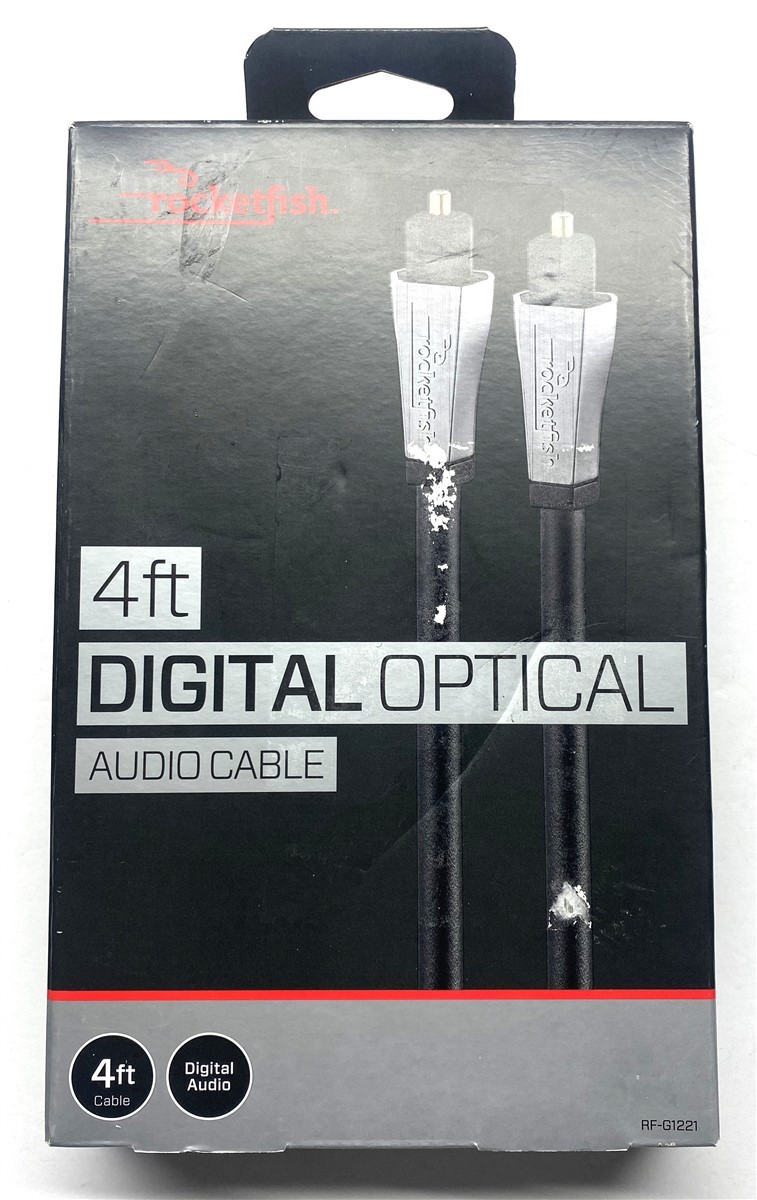 Rocketfish - 4' Toslink Fiber Optic Digital Optical Audio Cable Black RF-G1221