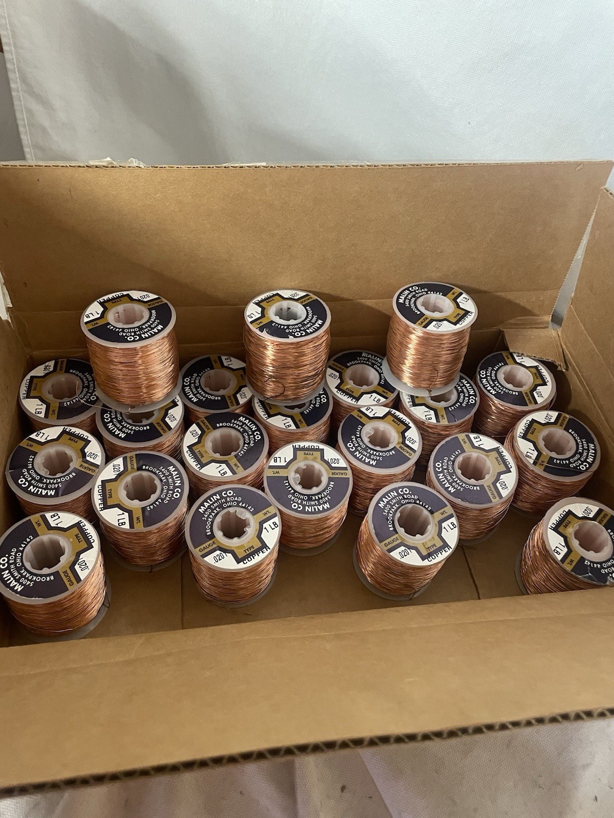 Lot of (21) Malin Co. 1 LB .0201 Copper Breakaway Wire
