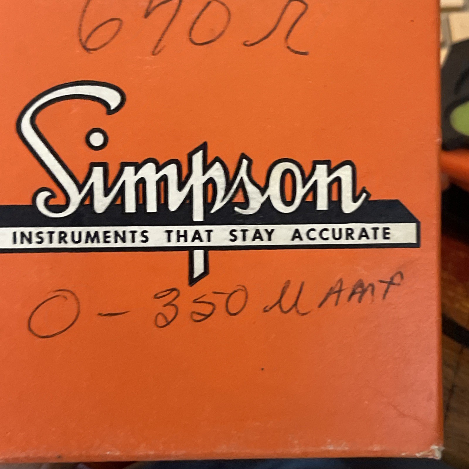 Simpson Model 8646 C 0-350 DC Microamperes Panel Meter RARE Good Condition CA