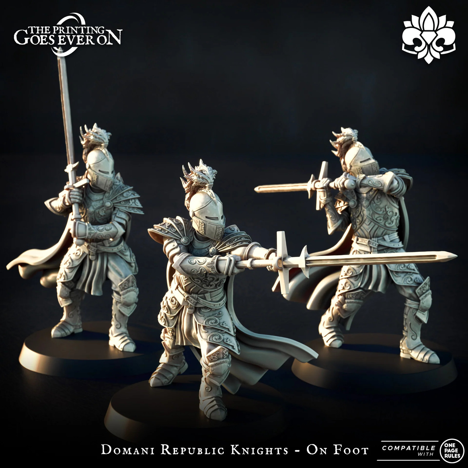 Domani Republic Knights - On Foot - 28-32mm Domani - Resin Tabletop Miniature