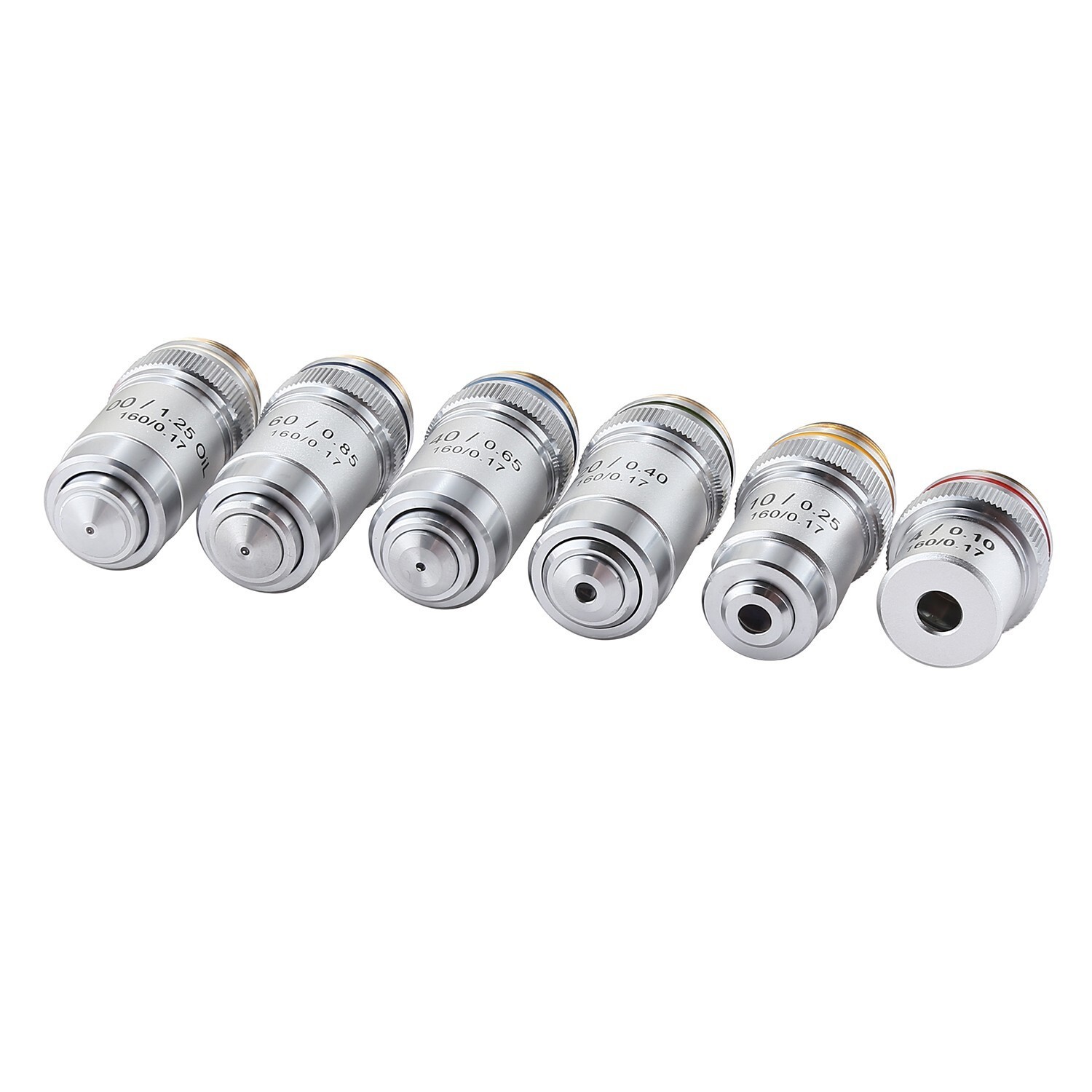 Achromatic Objective Lens Accessory Microscope Parts Silver Copper Lens
