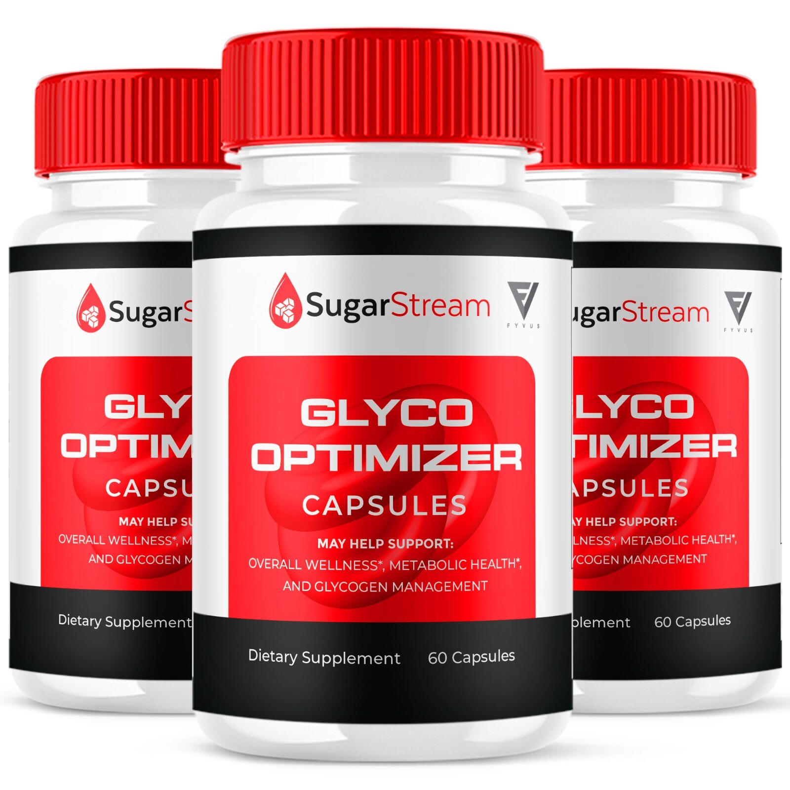 (3 Pack) Sugar Stream Glyco Optimizer Capsules SugarStream Pills (180 Capsules)