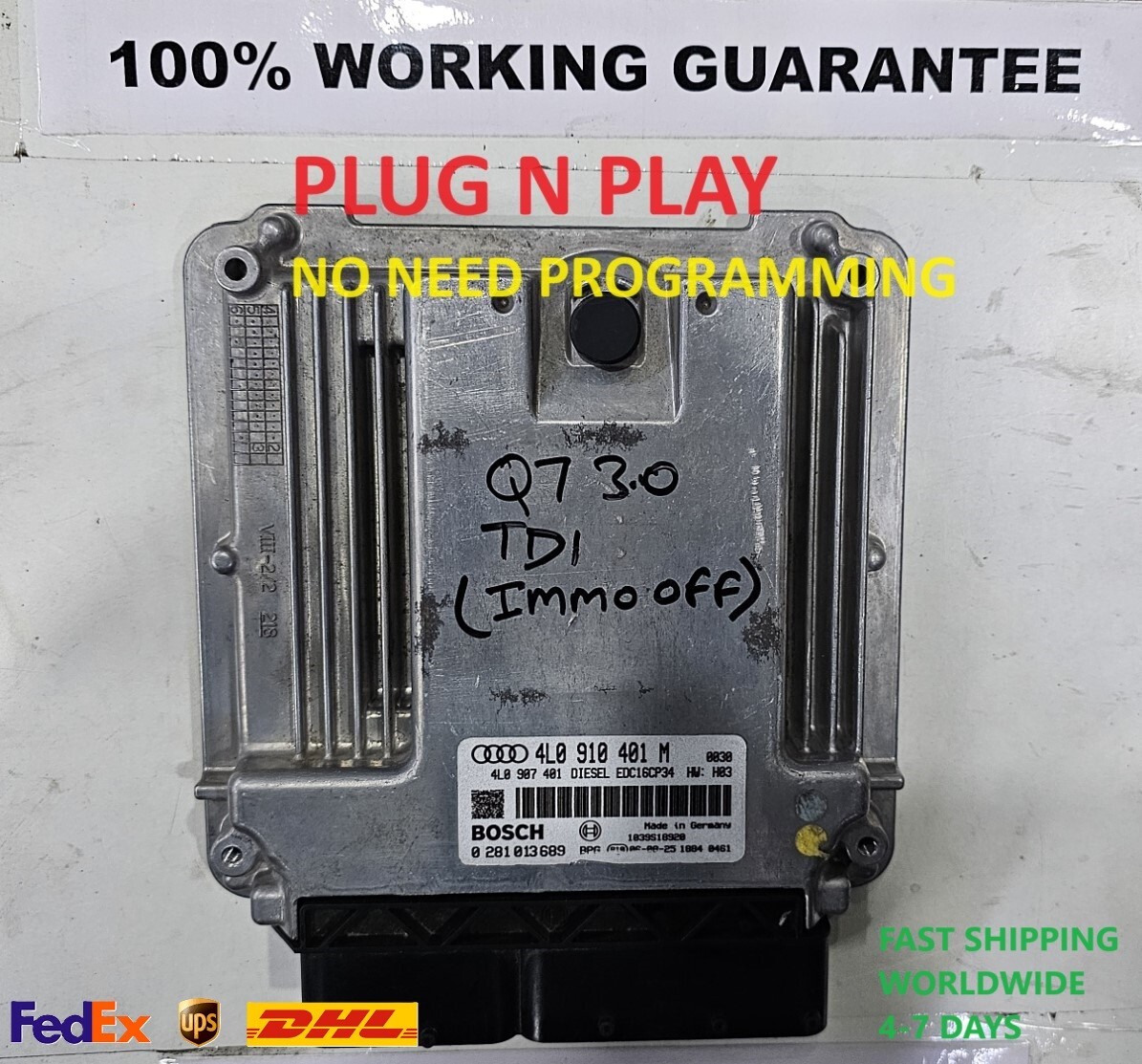AUDI Q7 3.0TDI ECU 4L0910401M 0281013689 BOSCH EDC16CP34 PLUG N PLAY SHIPPING🌍