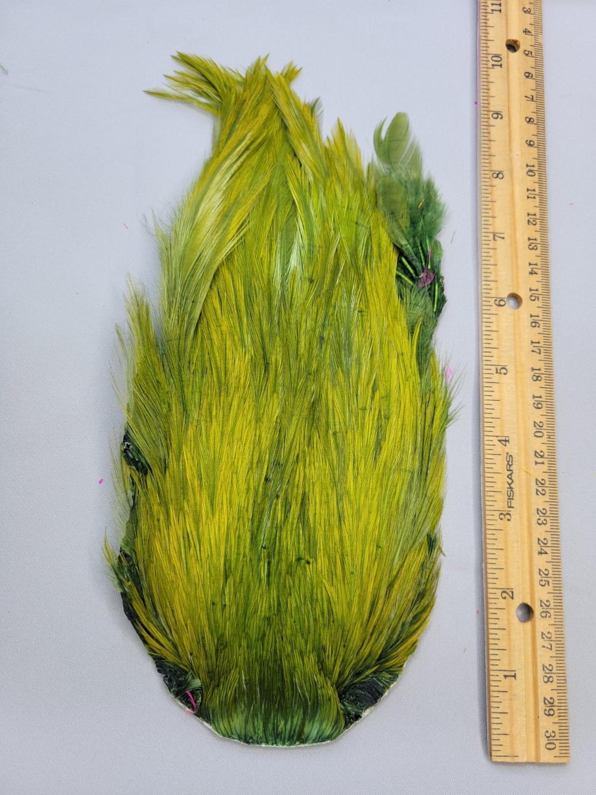 Lot 78,  Top Quality  DARK OLIVE  India Rooster Streamer Neck Cape Feathers