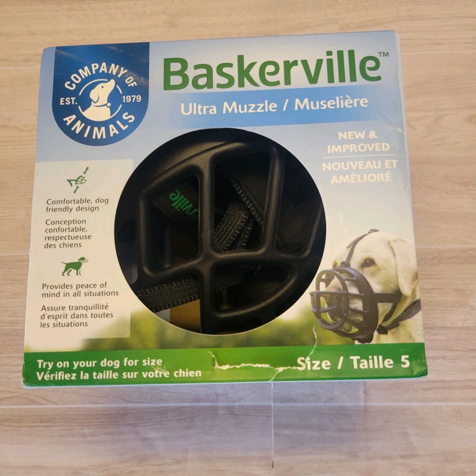 For LARGE Dogs ~ Baskerville Ultra Muzzle for Dogs, Size 5 ~ Open Box