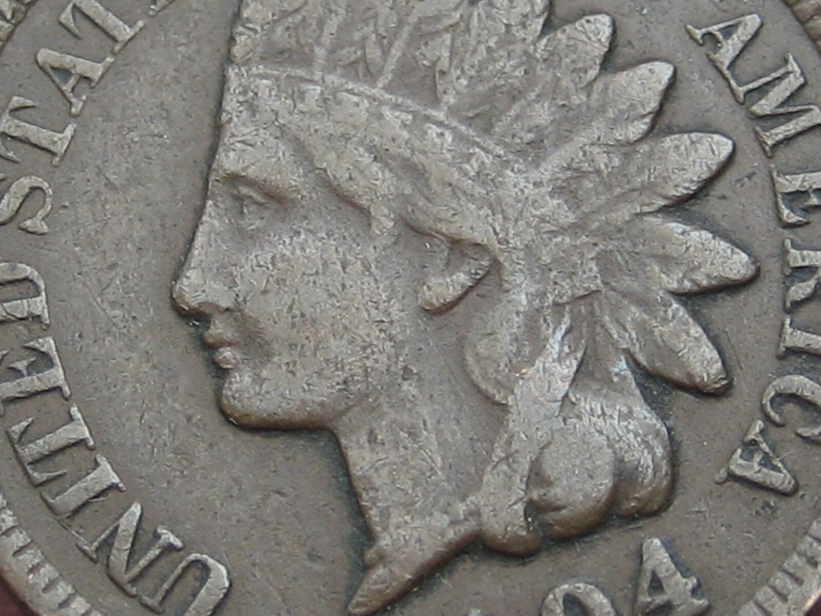 1904 Indian Head Cent Penny, VF/XF Details- Brown