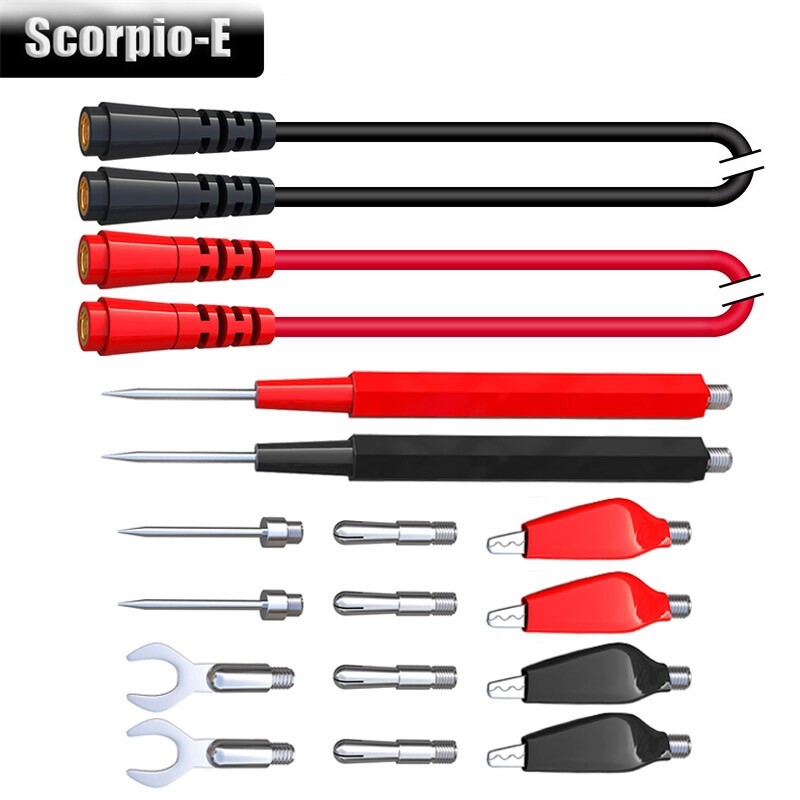 16PCS Multimeter Test Lead Kit Replacement Banana Plug Set with Alligator Clip