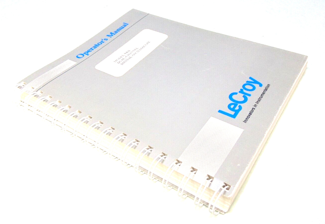 LeCroy Model 9410 Dual Channel Digital Oscilloscope Manual