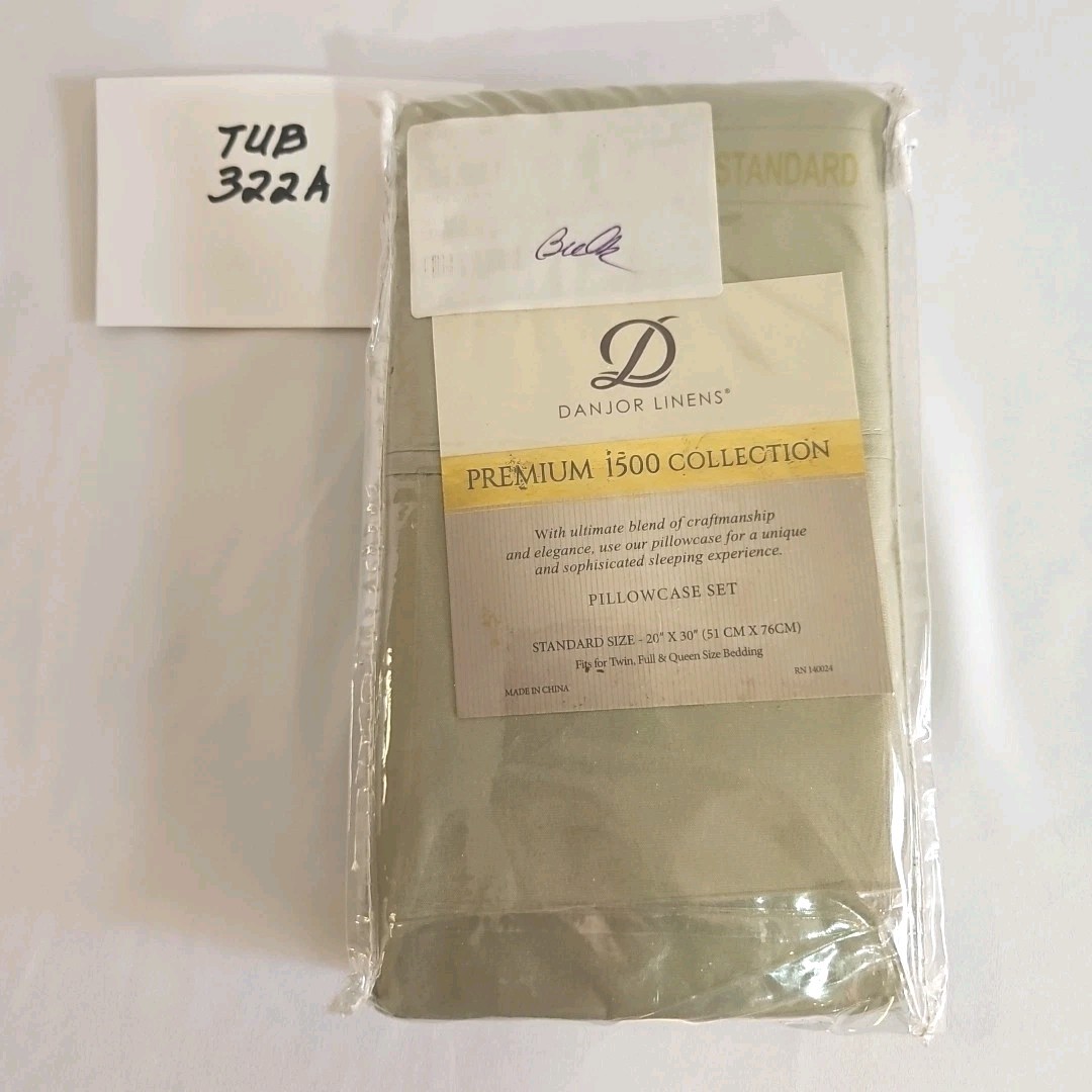 Danjor Linens Premium 1500 Collection Sage Green Set Of 2 Standard Pillowcases