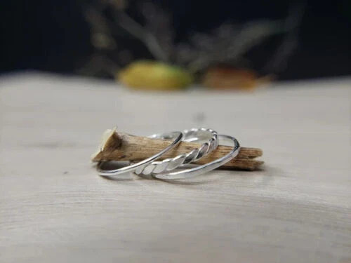 Set Of Statement Ring Solid 925 Sterling Silver Band Ring Handmade Ring All Size