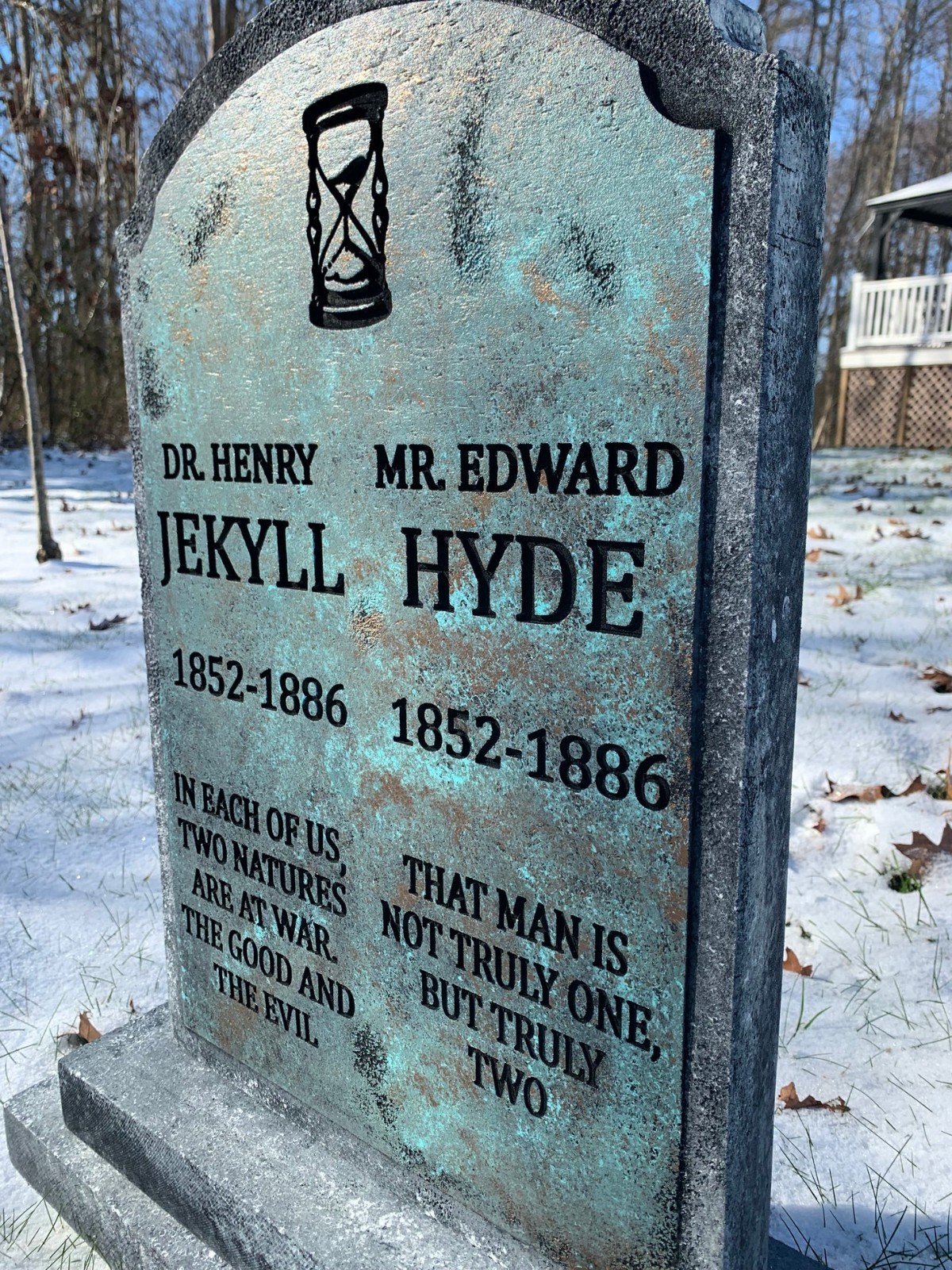 Dr Jekyll and Mr Hyde Halloween Tombstone Prop Yard Display Headstone Life Size