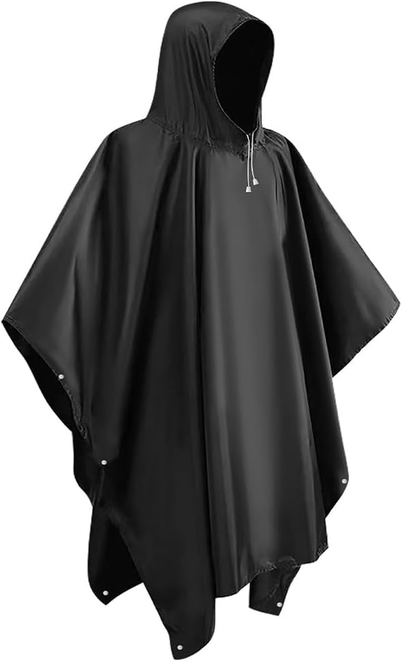 Rain Ponchos for Adults, Reusable Waterproof EVA Raincoats with Drawstring Hood