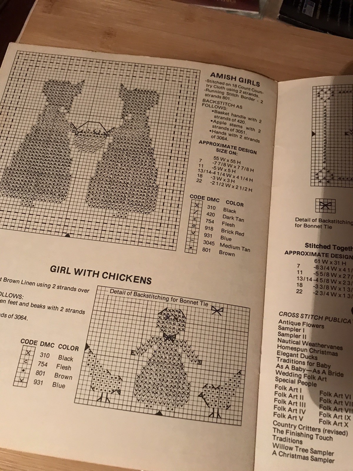 HOMESPUN ELEGANCE THE AMISH COUNTED CROSS STITCH PATTERN LEAFLET 1985