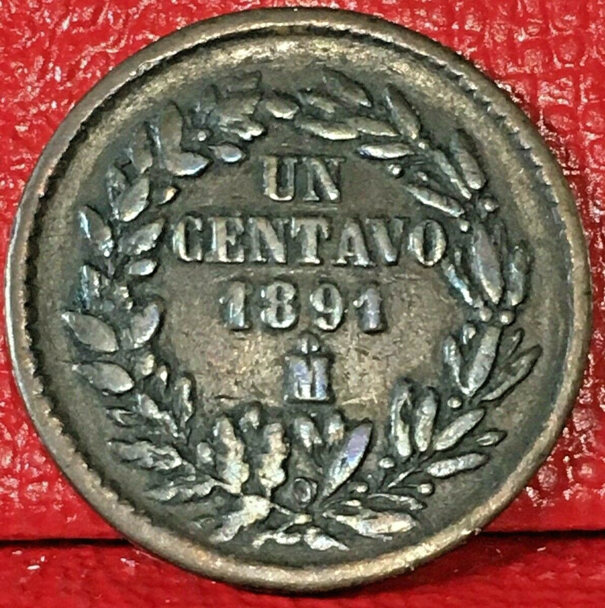 1891 Mo MEXICO SECOND REPUBLIC COPPER CENTAVO COIN KM# 391.8
