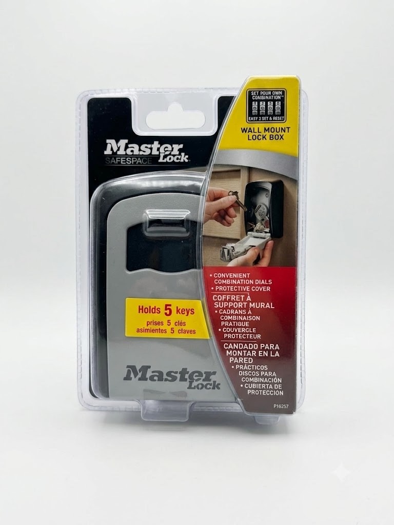 Master Lock Wall Mount Lock Box Combination Key Safe Holds 5 Keys 5401D New