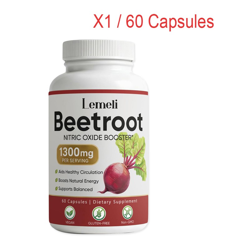 Lemeli Beetroot - 1300mg, Lemeli Beet Root Capsules, Boost Vitality 60 Capsules