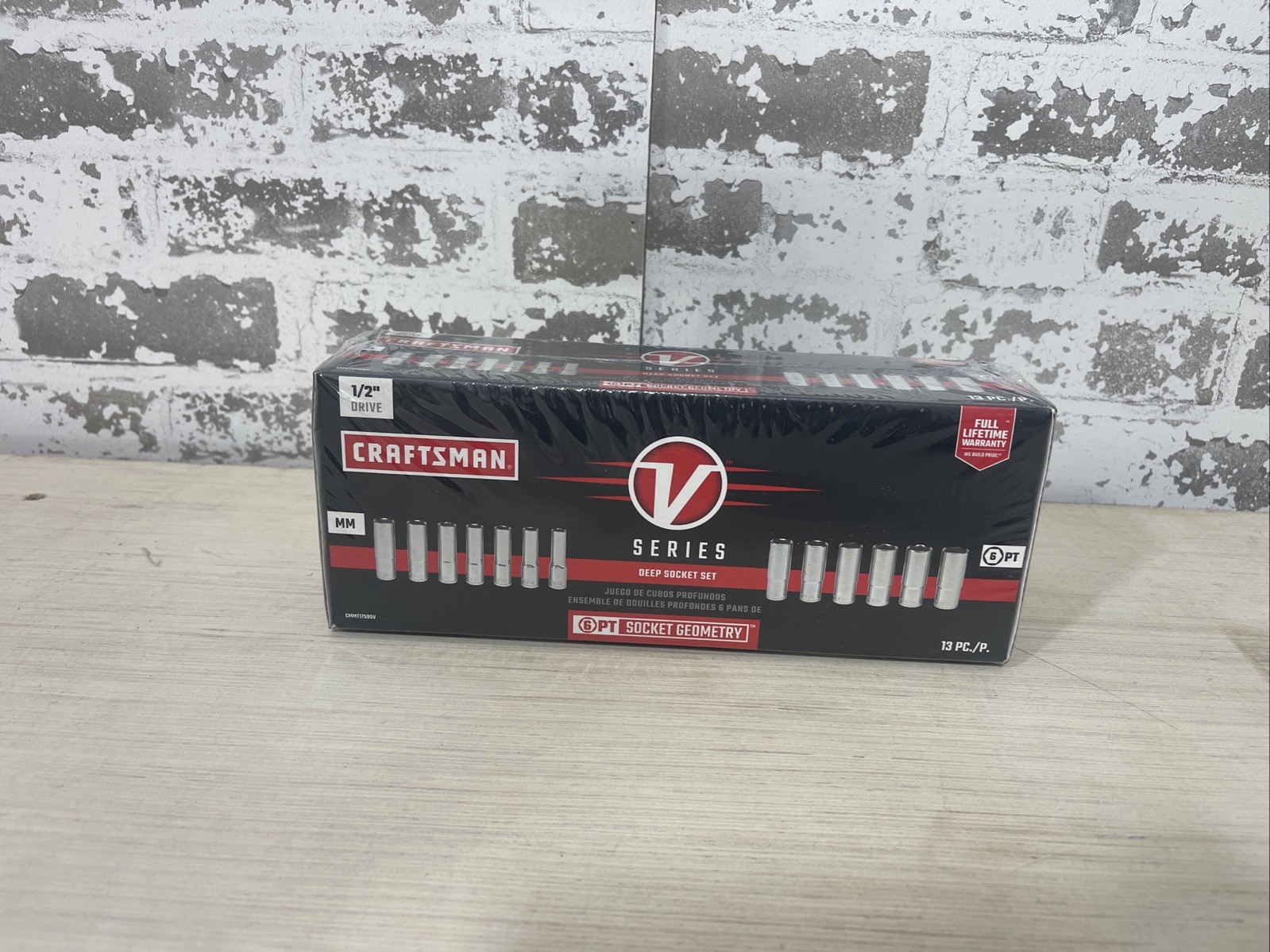 Craftsman V-Series 1/2" Drive Metric 6 Point 13pc Deep Socket Set CMMT17595V