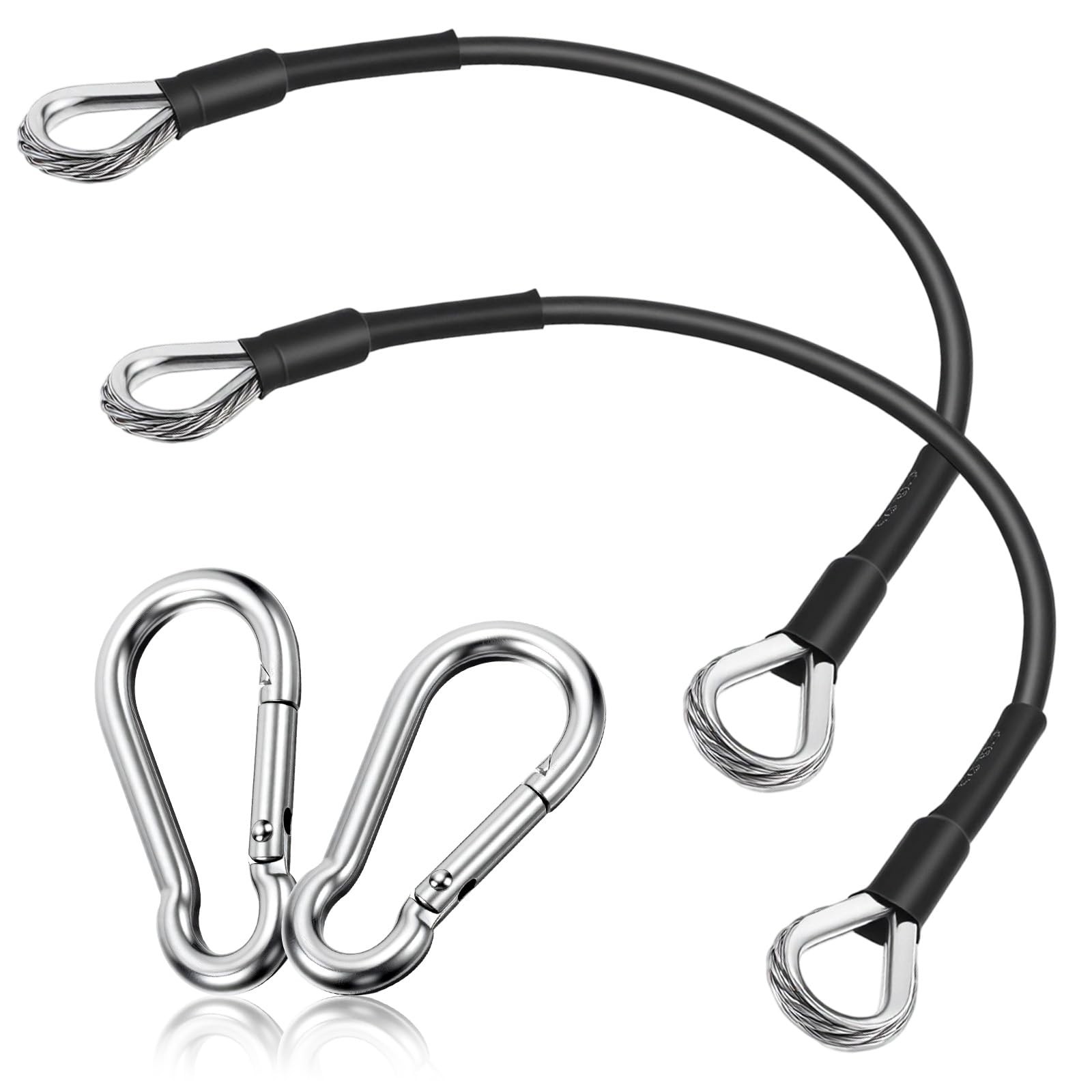 10" Gym Cable Extension, 2 Pcs Replacement Cable Machine Accessories Compatib...