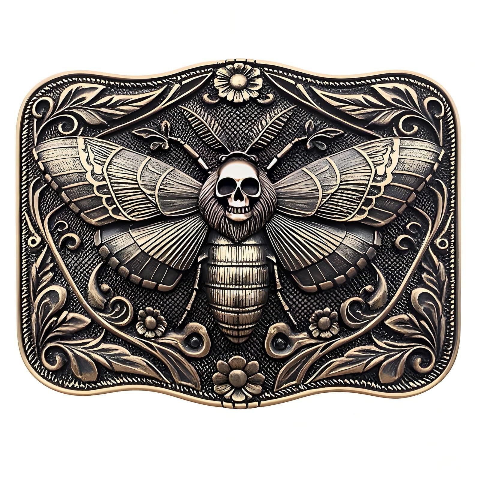 GRAERRY Cowboy Belt Buckle for Men Women Vintage Medium, 002 Bronze Moth