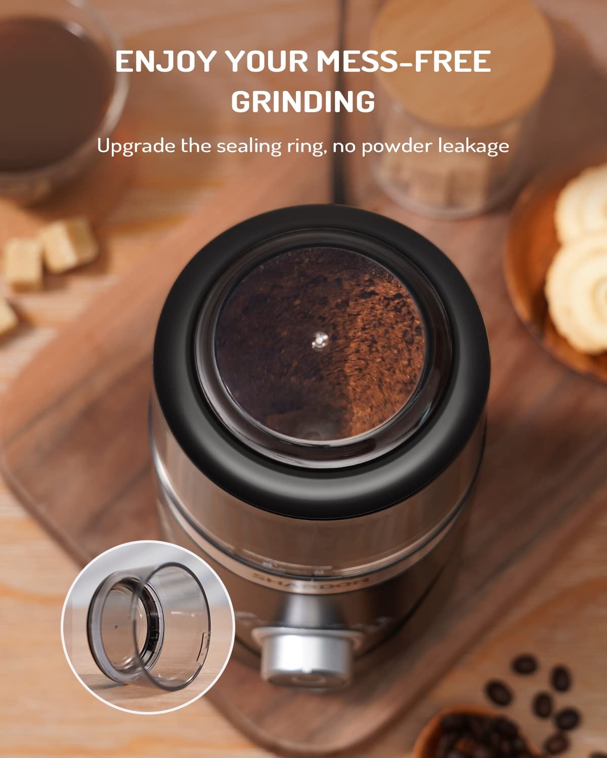 SHARDOR Electric Super Silent Blade Coffee Grinder, Timed Grind Control