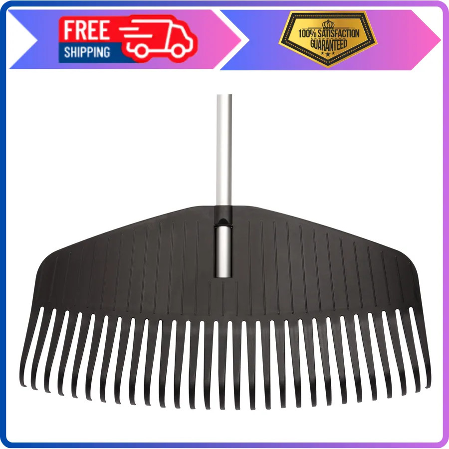 Fiskars 67 Inch Poly Leaf Rake Lightweight Garden Lawn Tool