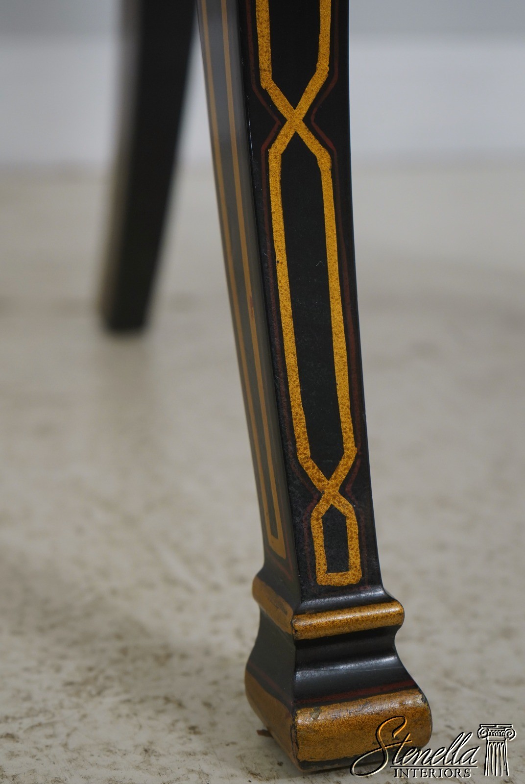 71773: Quality Regency Style Black & Gold Finish Chair