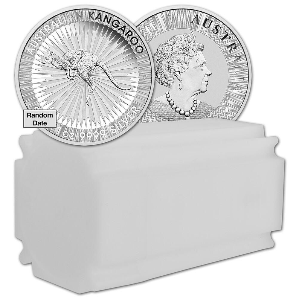 Australia Silver Kangaroo 1 oz $1 - Random Date - BU Tube of 20 Coins