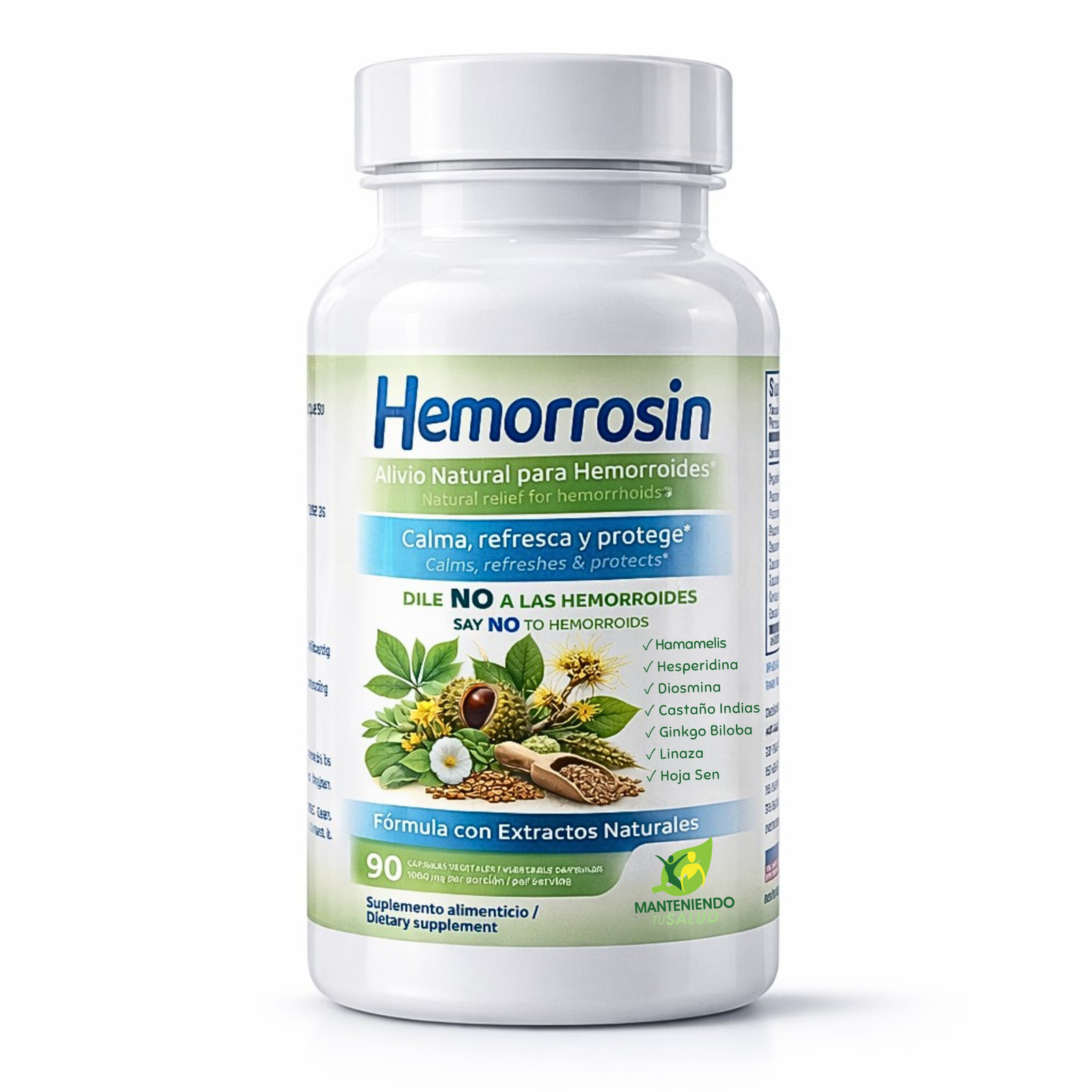 Manteniendo Tu Salud Hemorrosin, Digestive & Vein Support, 90 Capsules
