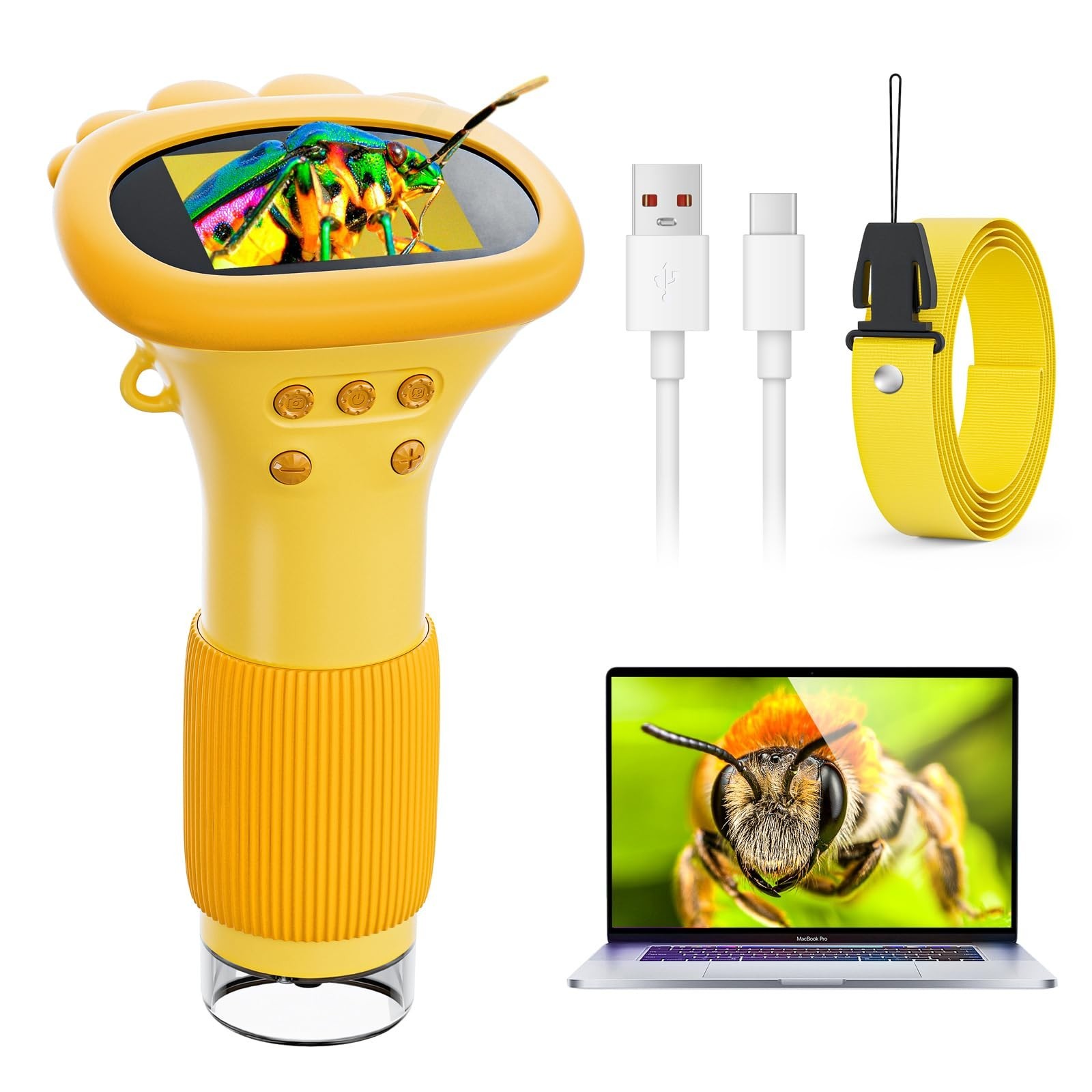 Microscope for Kids, 1000X Handheld Digital Microscope with 2” HD IPS Screen,...