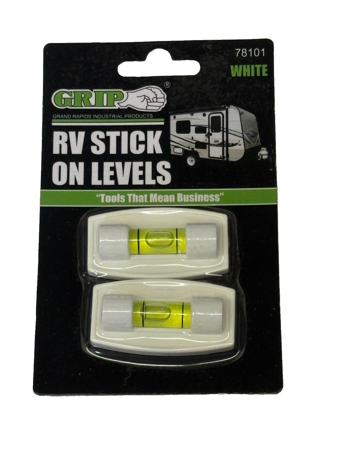 GRIP 2pc Stick On RV Levels White 78101