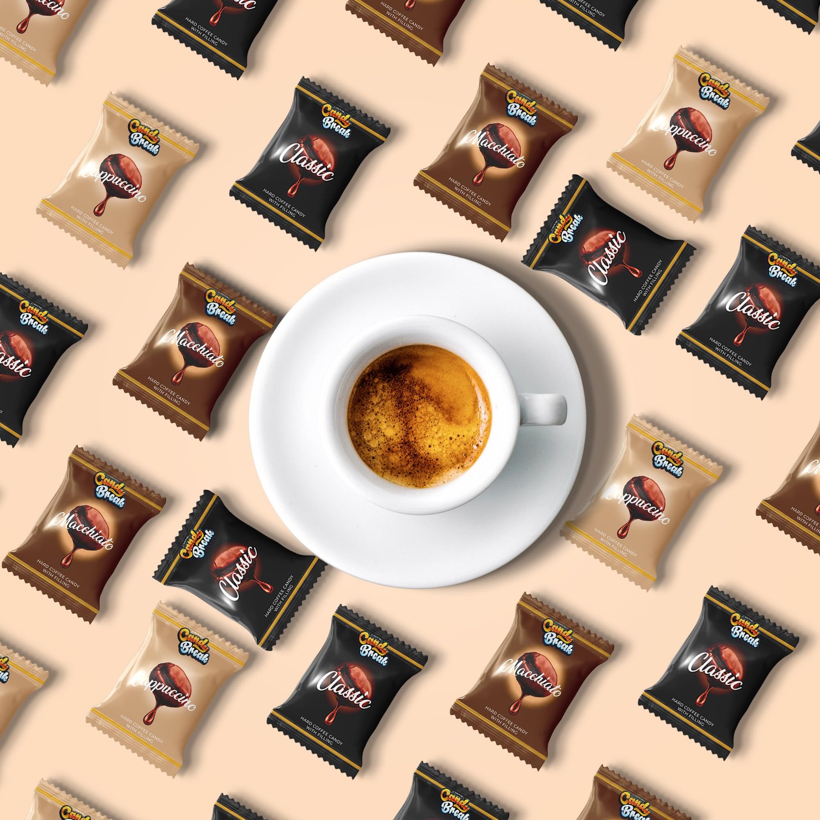 Coffee Drops, Center Filled Hard Candy, Coffee Candy Individually Wrapped, Ma...