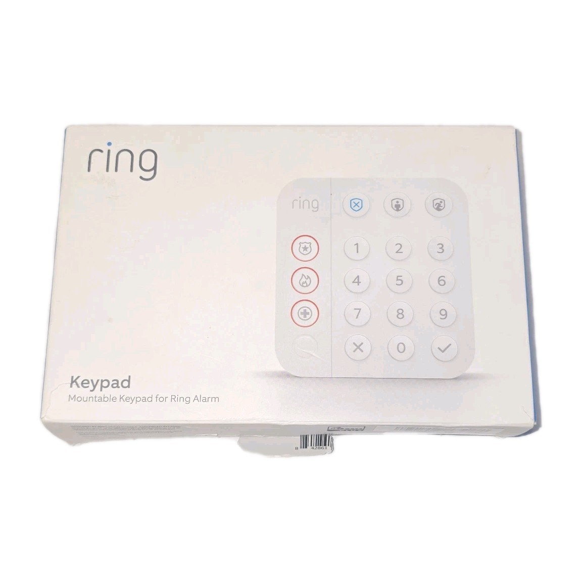 Ring Alarm Keypad WiFi w/ Adapter White Wall Mount USB Charger