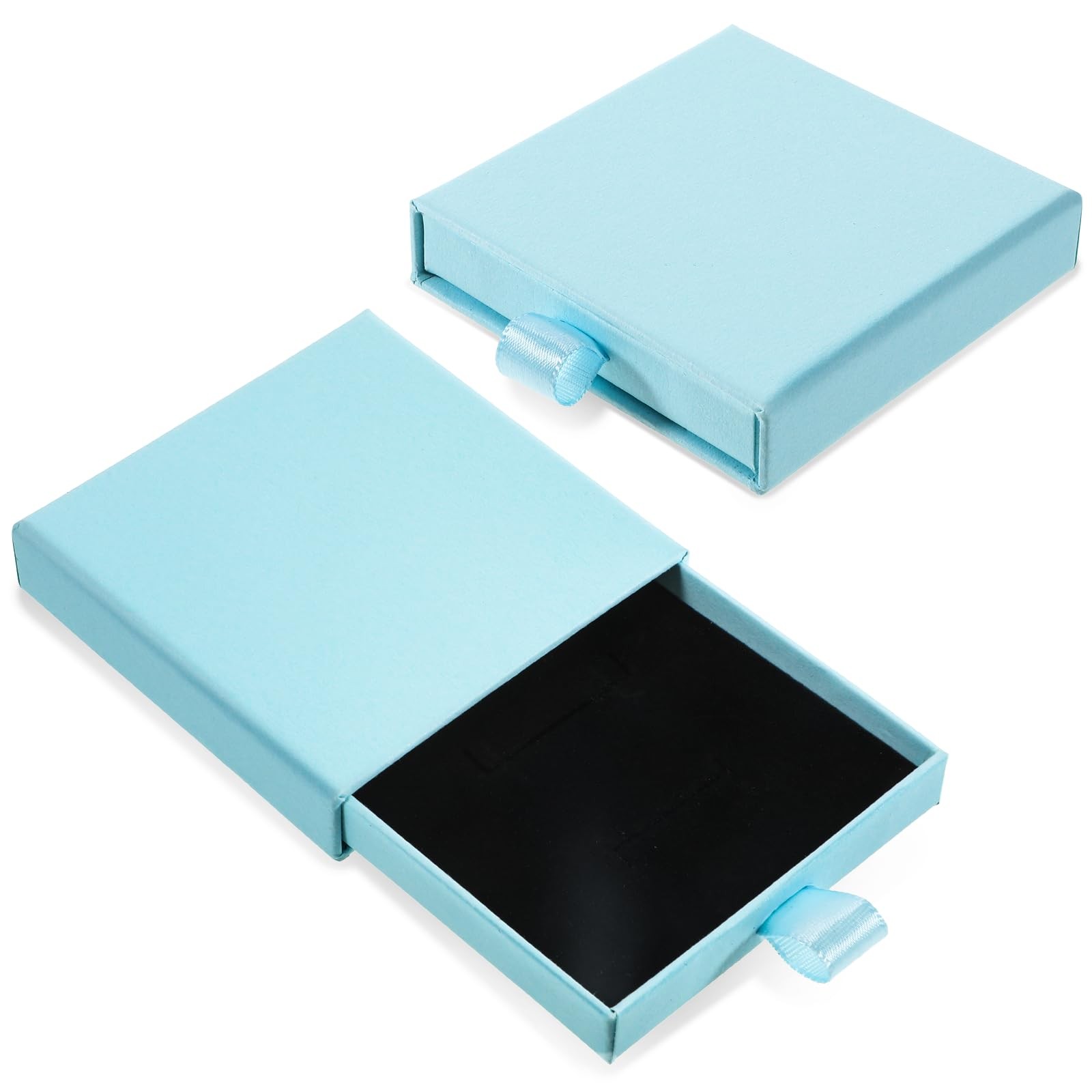 Piriuuo 2 Pcs Square Necklace Gift Box, Bracelet Box Jewelry Boxes blue