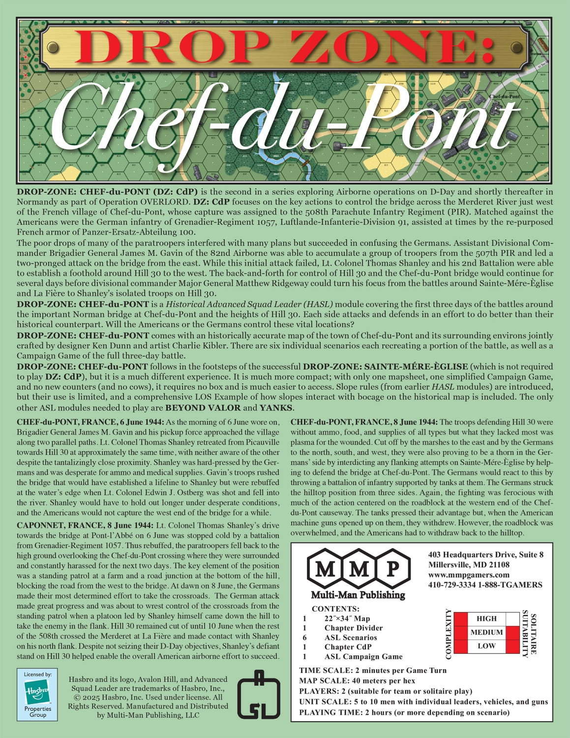 Multi-Man Publishing: Drop Zone: Chef-du-Pont
