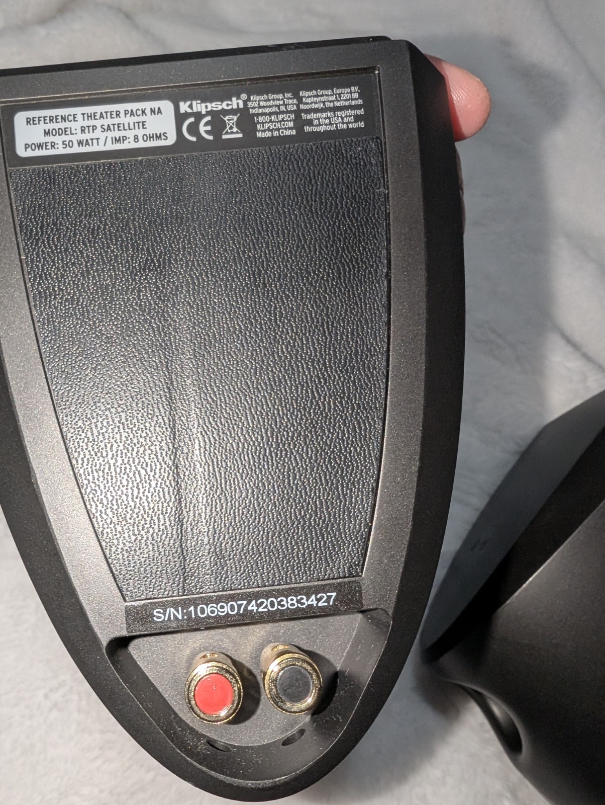Klipsch 50W 8 OHMS Reference Theatre Satellite Speakers tested working 1pc