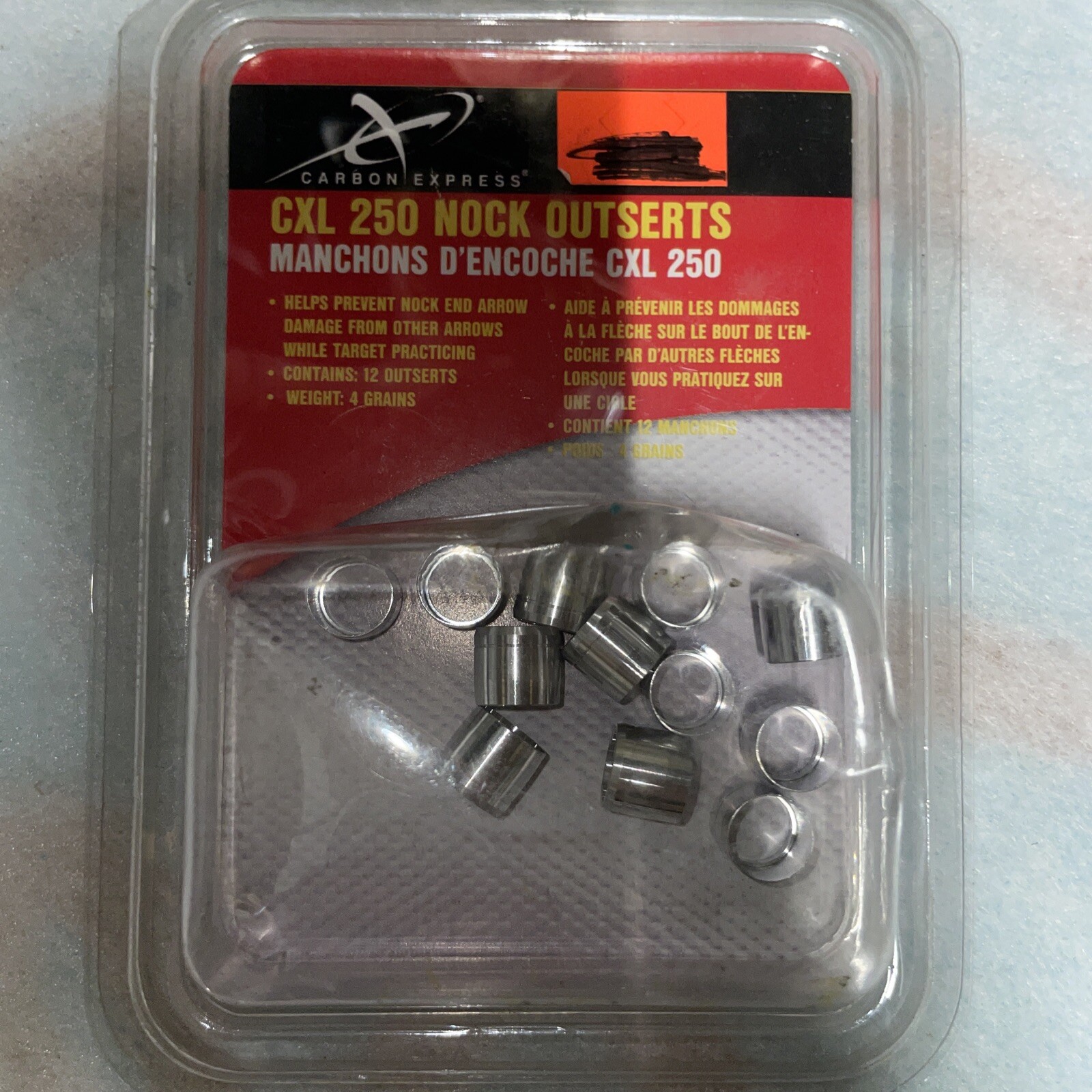 Carbon Express CXL 250 Nock Outserts 4 Grains 12 Pack