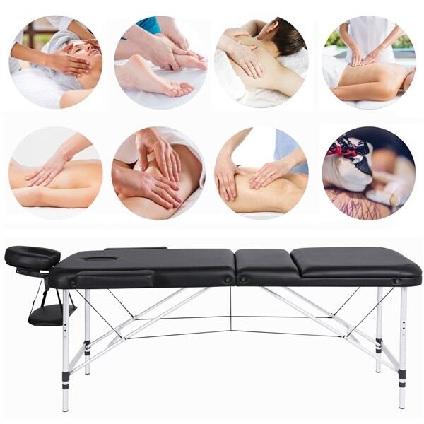 Massage Table Aluminium Portable Salon Spa Bed Adjustable Lash Table 28" Wide