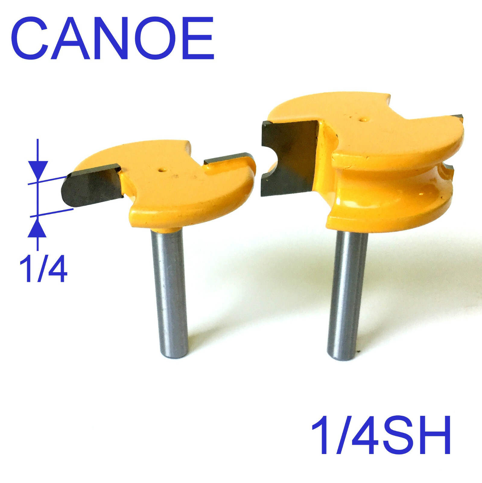 2 pc 1/4" Shank 1/4" Diameter Canoe Flute and Bead Joint Router Bit sct-888