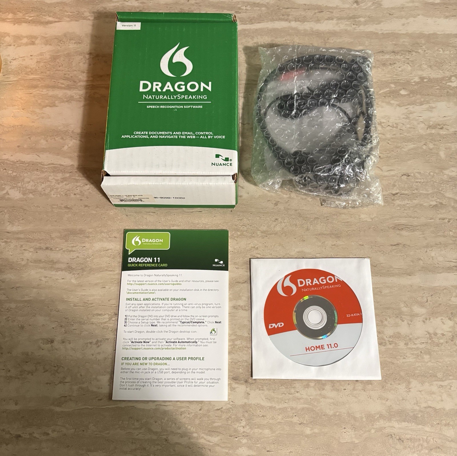 Dragon Naturally Speaking Home Version 11 With Head Set New