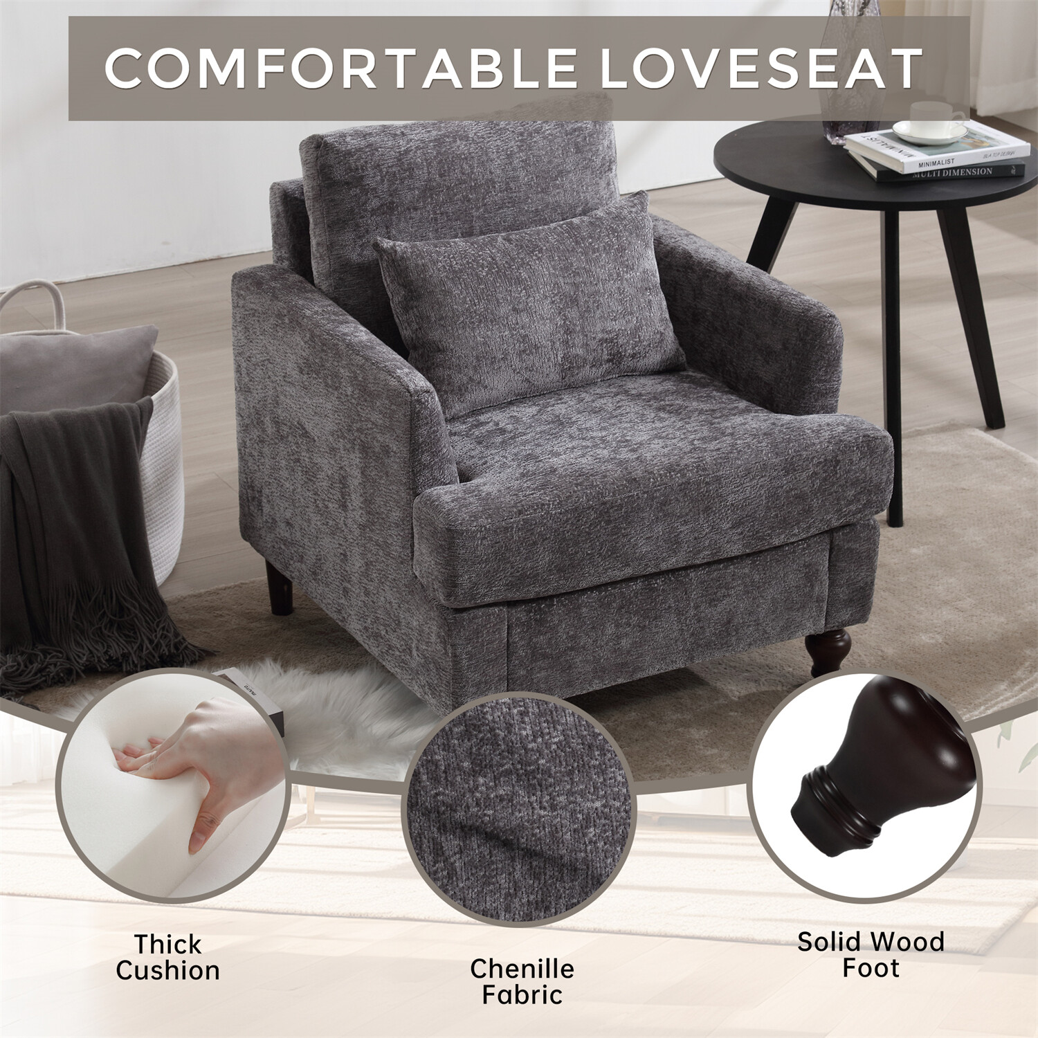 Modern Accent Chair Single Sofa Upholstered Armchair Lounge Chair Club Chair
